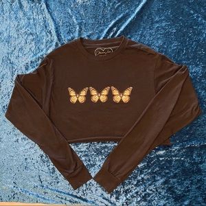Crop butterfly long sleeve